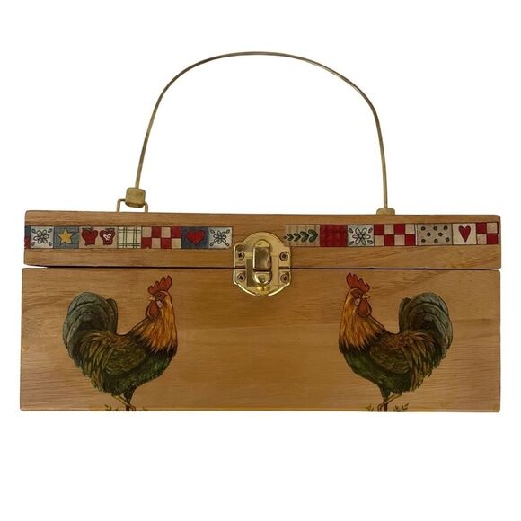 VINTAGE Handmade Decoupage Wooden Box Purse - Picture 3 of 10